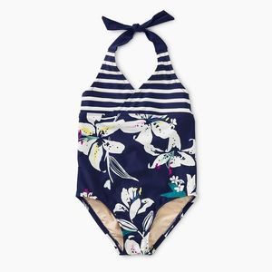 4/$20*when bundled* VGUC Tea Collection Tropical Lillies Halter One-Piece Size 4